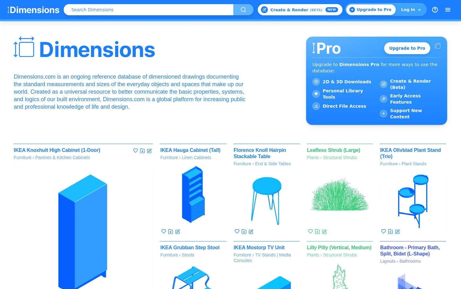 Dimensions 页面快照
